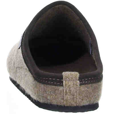 Herren Hausschuhe Pantoffeln Naturwollfilz beige/braun 2