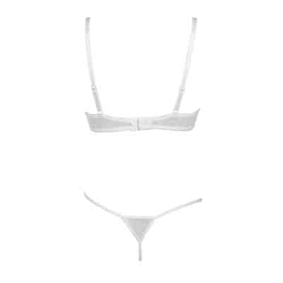 BH-Set Push-Up BH + String Tanga weiß/blau Dessous 1601 2