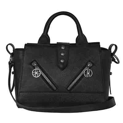 Lederhand- und Schultertasche mit längenverstellbarem Schulterband