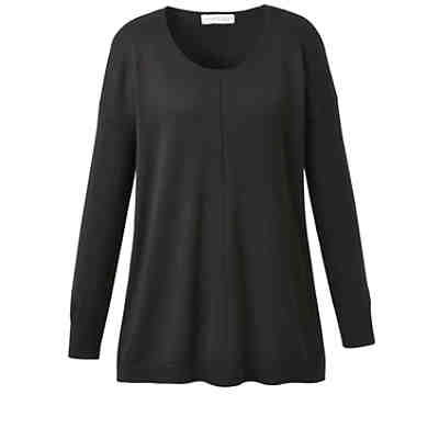 Pullover langarm uni Oversized blickdicht Baumwolle,Kunstfaser