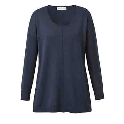 Pullover langarm uni Oversized blickdicht Baumwolle,Kunstfaser