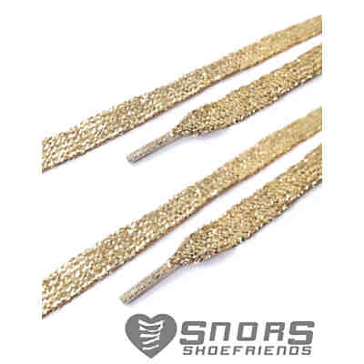 Schnürsenkel flach Glitzer Gold 60-180cm, 7mm Schnürsenkel 2