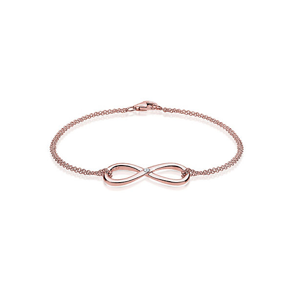Elli Diamonds Armband Infinity Ewig Diamant (0.03 Ct.) 925 Silber Armbänder