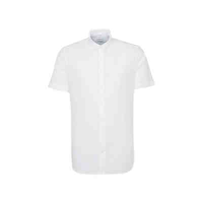 Business Hemd Shaped Kurzarm Button-Down-Kragen Uni Kurzarmhemden