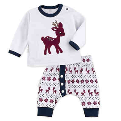 2tlg Set Shirt + Hose Little Reindeer Stoffhosen für Jungen