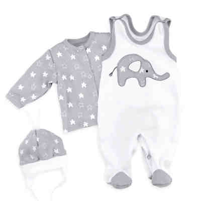 3tlg Set Strampler + Shirt + Mütze Little Elephant Strampler für Jungen