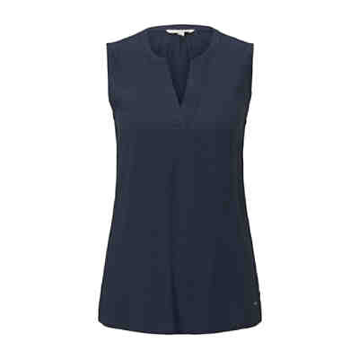 Blusen & Shirts Ärmellose Bluse mit Henley-Ausschnitt Kurzarmblusen