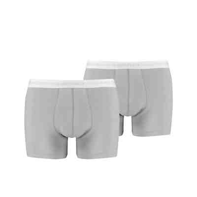 Herren Boxershort, 2er Pack - Baumwoll Stretch, Basic, einfarbig Boxershorts
