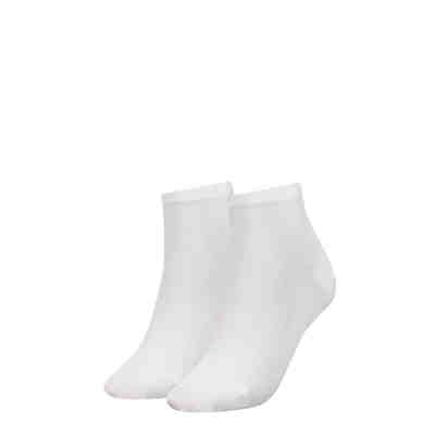 Damen Quarter Socken, 2er Pack - TH, Baumwolle, 35-42, einfarbig Sneakersocken