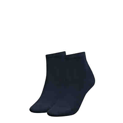 Damen Quarter Socken, 2er Pack - TH, Baumwolle, 35-42, einfarbig Sneakersocken