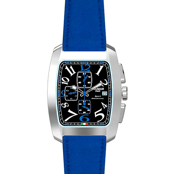 Locman Italy Herrenuhr Sport Anniversary Chrono blau/schwarz Ref. 0470 Chronographen