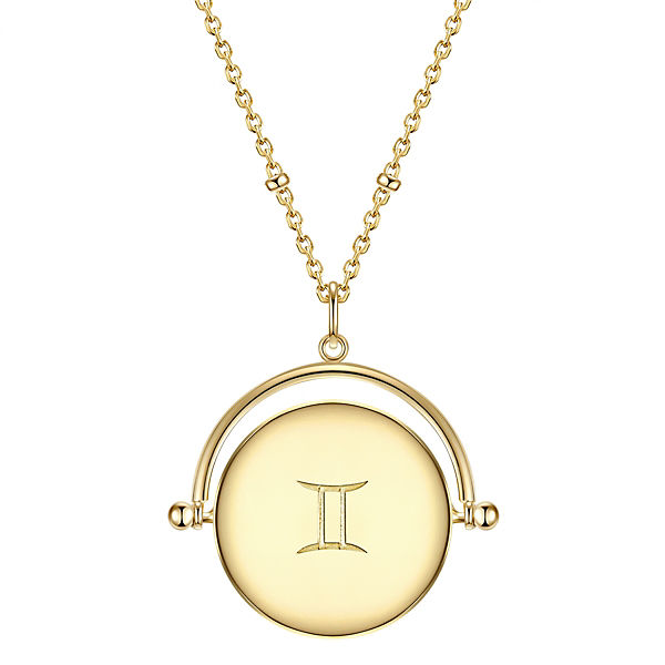 Kette Sterling Silber gelbgold Zirkonia weiß Halsketten