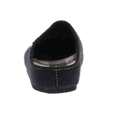 Herren Hausschuhe Pantoffeln Pantoletten Naturwollfilz (@home) schwarz 2