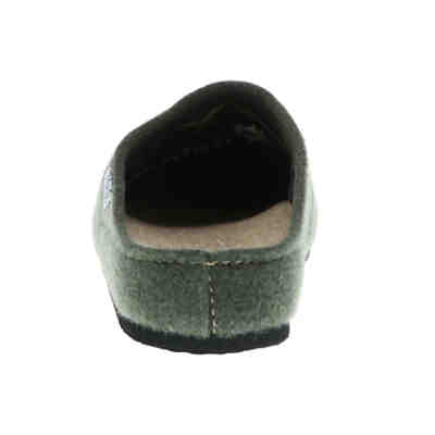 Herren Hausschuhe Pantoffeln Pantoletten Naturwollfilz (Dahoam) oliv/grün 2
