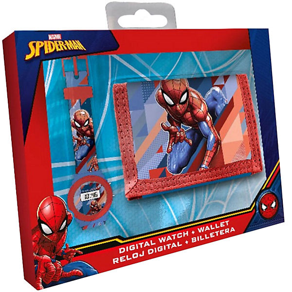 Geschenkset Geldbörse & Armbanduhr Spider-Man