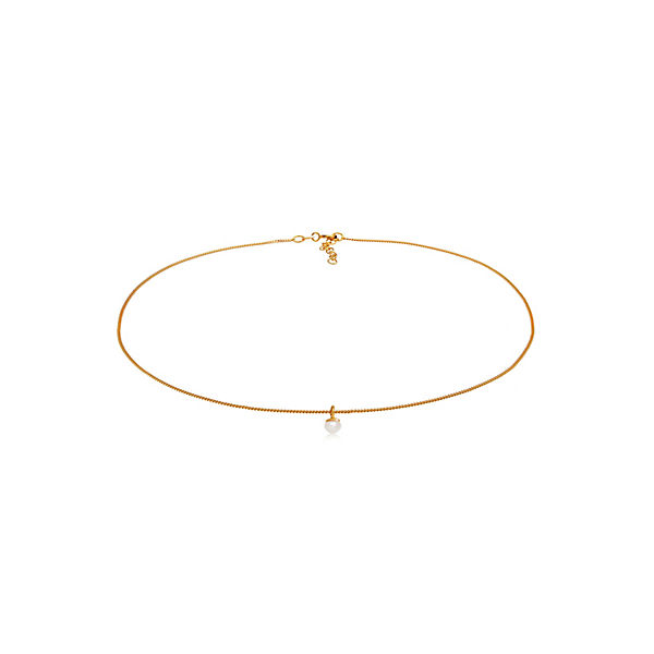 Elli Halskette Choker Süßwasserperle Anhänger Klassik 925 Silber Halsketten