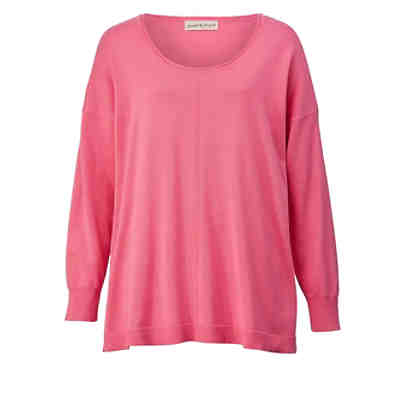 Pullover langarm uni Oversized blickdicht Baumwolle,Kunstfaser