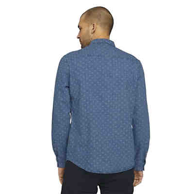 Blusen & Shirts gemustertes Jeanshemd mit Bio-Baumwolle Langarmhemden 2