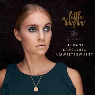 Halskette mit Anhänger Damen Kette FROSTED CIRCLE mit Kreisanhänger 1,2mm Sterling Silber 925 Made in Europe Halsketten 2