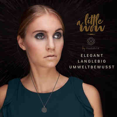 Halskette mit Anhänger Damen Kette FROSTED CIRCLE mit Kreisanhänger 1,2mm Sterling Silber 925 Made in Europe Halsketten 2