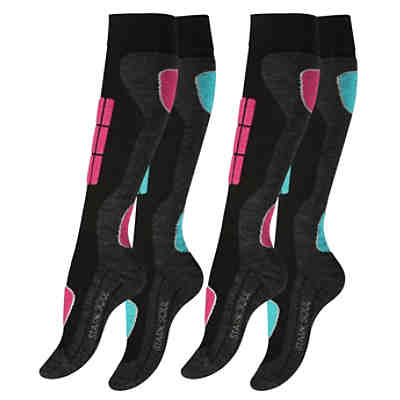Skisocken 2 Paar Wintersport Socken, Spezialpolsterung Kniestrümpfe