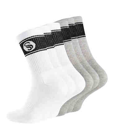6 Paar Sportsocken im RETRO Design - Frotteesohle Socken