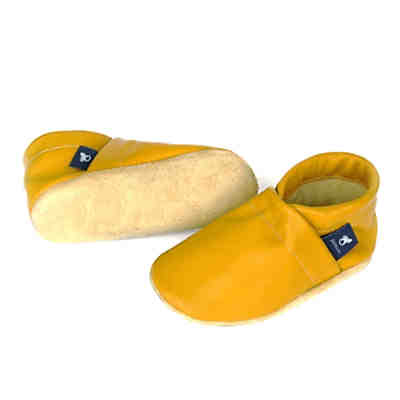 Krabbelschuhe / Lederpuschen / Hausschuhe Uni Gelb Krabbelschuhe 2