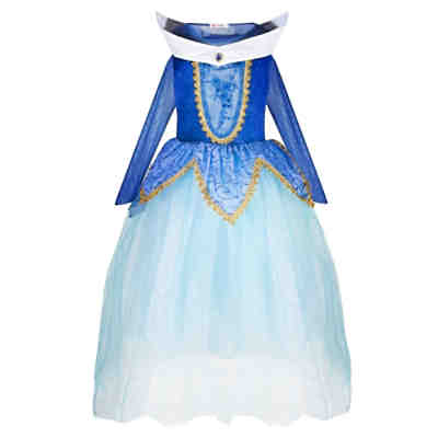 Kinderkostüm Dornröschen Prinzessinnenkleid, blau Kinderkostüme