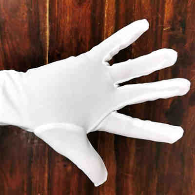 Ein Paar weiße Handschuhe Handschuhe Onesize 23cm Kostümzubehör