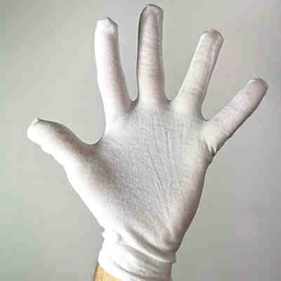 Ein Paar weiße Handschuhe Handschuhe Onesize 23cm Kostümzubehör 2