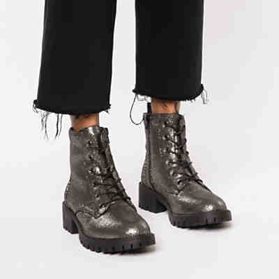 klassische derbe Absatz Boots Schnürstiefeletten 2