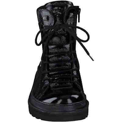 Knautschlack Schwarz Schnürstiefeletten 2