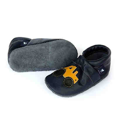 Lederpuschen / Hausschuhe / Slipper mit Traktor Hausschuhe 2