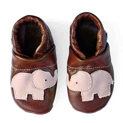 Krabbelschuhe / Lederpuschen / Hausschuhe mit Elefant Krabbelschuhe 2