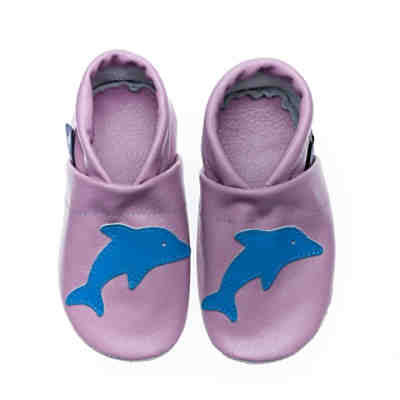 Krabbelschuhe / Lederpuschen / Hausschuhe mit Delfin Krabbelschuhe 2