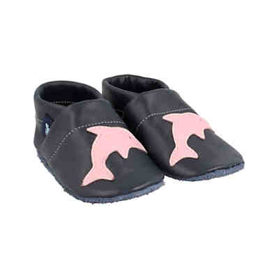 Krabbelschuhe / Lederpuschen / Hausschuhe mit Delfin Krabbelschuhe 2