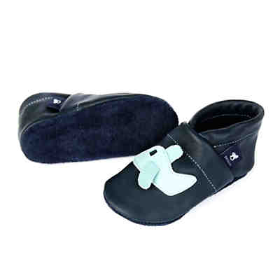 Krabbelschuhe / Lederpuschen / Hausschuhe mit Flugzeug Krabbelschuhe 2