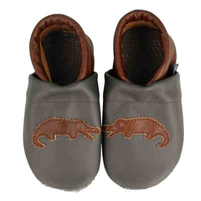 Krabbelschuhe / Lederpuschen / Hausschuhe mit Krokodil Krabbelschuhe 2