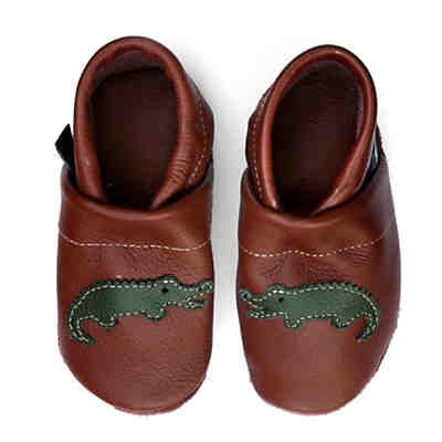 Krabbelschuhe / Lederpuschen / Hausschuhe mit Krokodil Krabbelschuhe 2