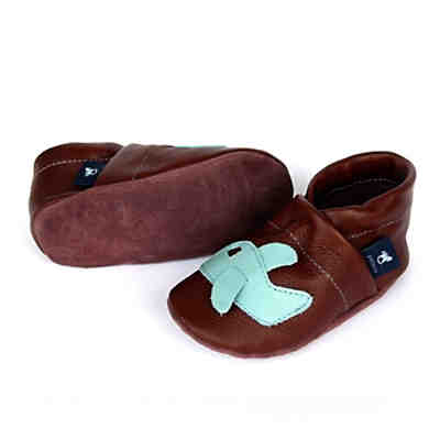 Krabbelschuhe / Lederpuschen / Hausschuhe mit Flugzeug Krabbelschuhe 2