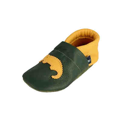 Lederpuschen / Hausschuhe / Slipper mit Krokodil Hausschuhe