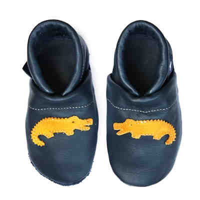 Krabbelschuhe / Lederpuschen / Hausschuhe mit Krokodil Krabbelschuhe 2