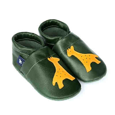 Lederpuschen / Hausschuhe / Slipper mit Giraffe Hausschuhe