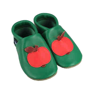 Krabbelschuhe / Lederpuschen / Hausschuhe mit Apfel Krabbelschuhe 2