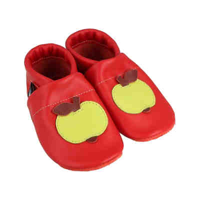 Krabbelschuhe / Lederpuschen / Hausschuhe mit Apfel Krabbelschuhe 2