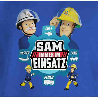 Feuerwehrmann Sam Jungen - Jungen Kinder T-Shirt - Sam - Immer im Einsatz - blau - T-Shirts für Jungen 2
