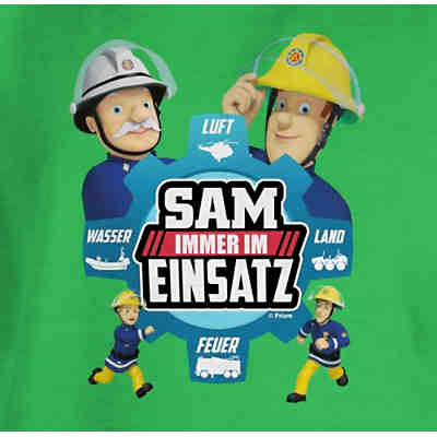 Feuerwehrmann Sam Jungen - Jungen Kinder T-Shirt - Sam - Immer im Einsatz - blau - T-Shirts für Jungen 2