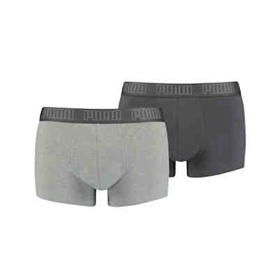 Herren Boxer Shorts, 2er Pack - Basic Trunks, Cotton Stretch, einfarbig Boxershorts