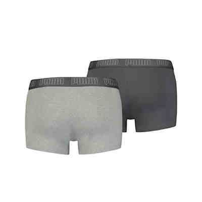 Herren Boxer Shorts, 2er Pack - Basic Trunks, Cotton Stretch, einfarbig Boxershorts 2