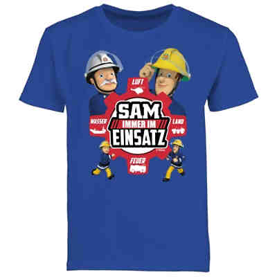Feuerwehrmann Sam Jungen - Jungen Kinder T-Shirt - Sam - Immer im Einsatz - rot - T-Shirts für Jungen